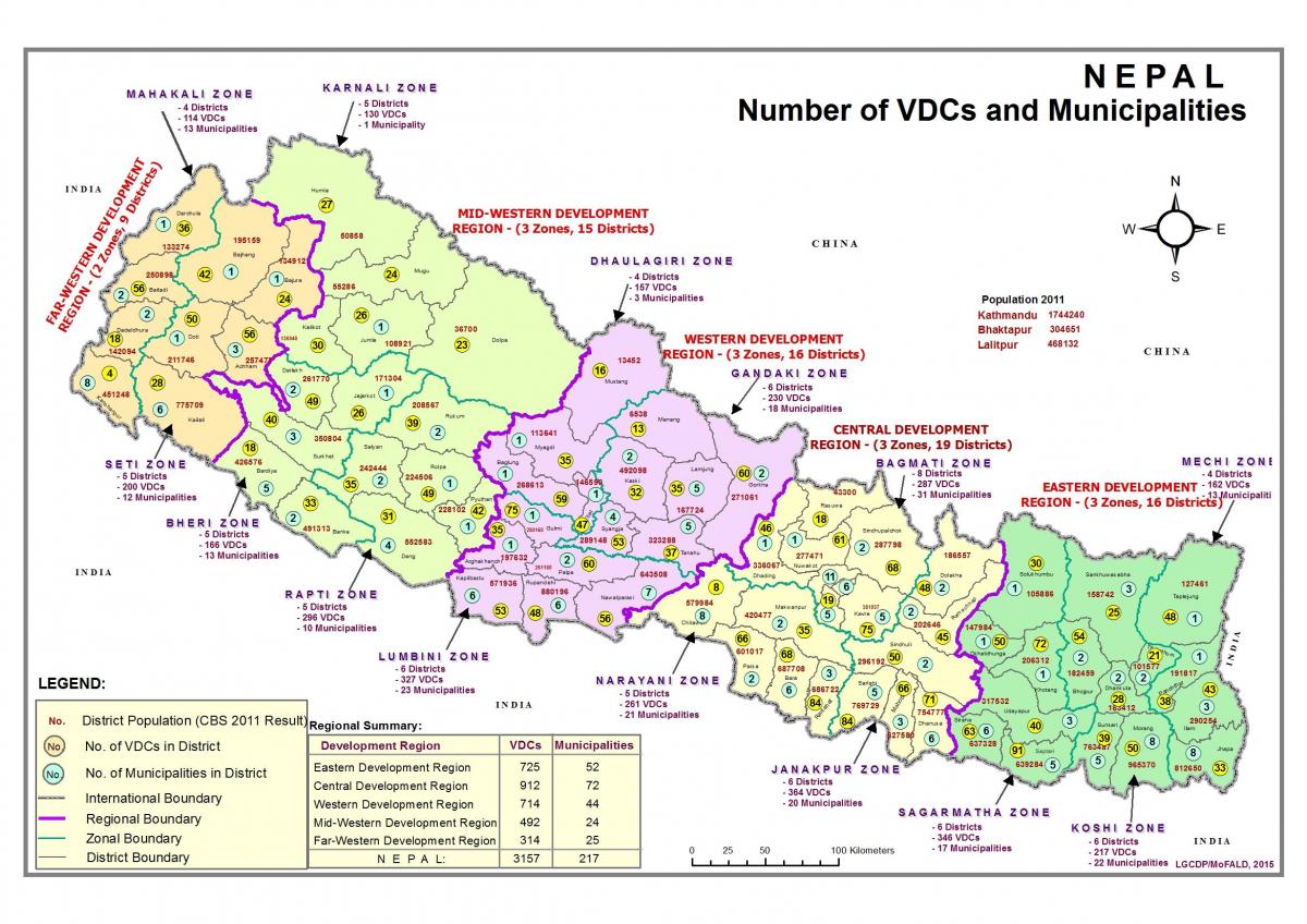 Kaart van gis nepal