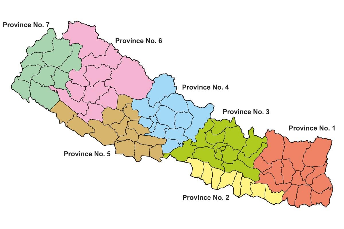 kaart van de federale nepal