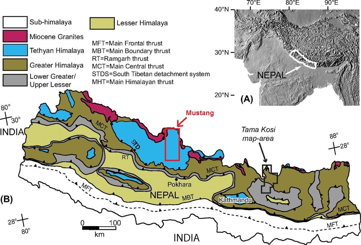 Kaart van de geologische nepa