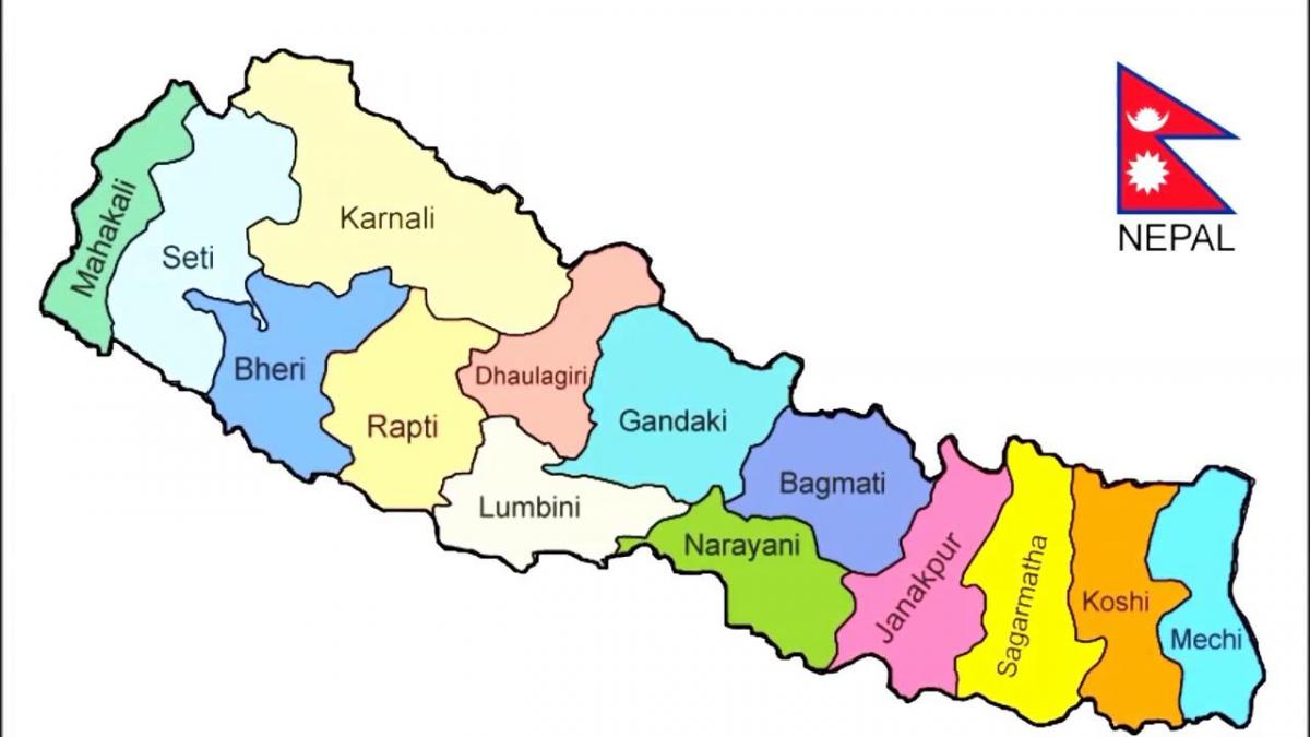 toon de kaart van nepal