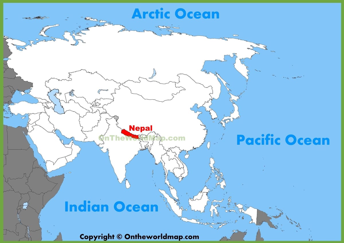 nepal in azië kaart