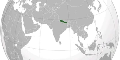 Kaart van de aarde nepal