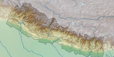 Kaart van fysieke nepal