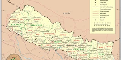 Online kaart van nepal