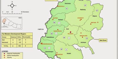 Kaart van west-nepal