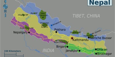 Geografische kaart van nepal