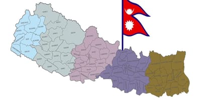 Kaart van nepal met vlag