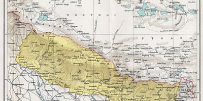Zeer oude kaart van nepal